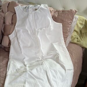 NWT….J.Crew White Denim Sleeveless Dress